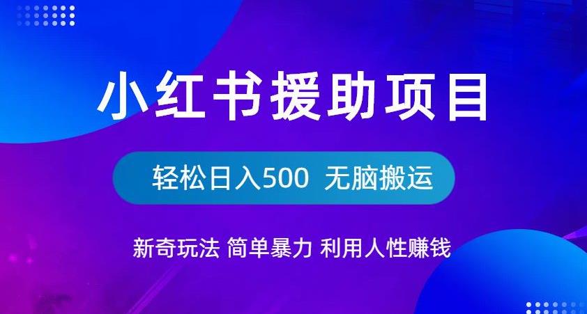 小红书援助项目新奇玩法，简单暴力，无脑搬运轻松日入500【揭秘】-一米创业记