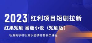 2023红利项目短剧拉新，听潮阁学社月入过万红果短剧番茄小说CPA拉新项目教程【揭秘】-一米创业记