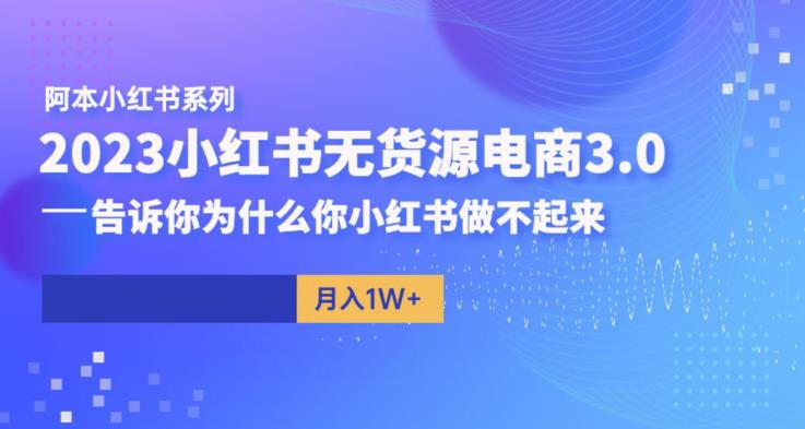 阿本小红书无货源电商3.0，告诉你为什么你小红书做不起来-一米创业记