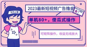 2023最新玩法短视频广告撸金，亲测单机收益80+，可矩阵，傻瓜式操作，小白可上手【揭秘】-一米创业记