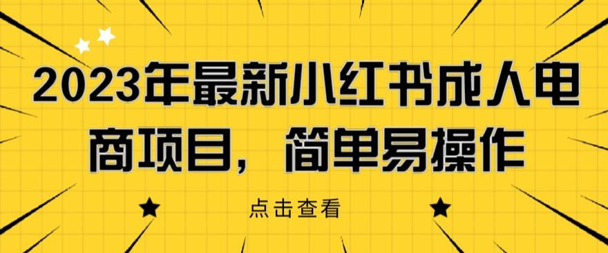 2023年最新小红书成人电商项目，简单易操作【详细教程】【揭秘】-一米创业记