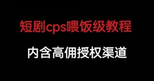 短剧cps喂饭级教学,内涵高佣授权渠道-一米创业记