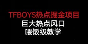 TFBOYS热点掘金项目，巨大热点风口，喂饭级教学-一米创业记