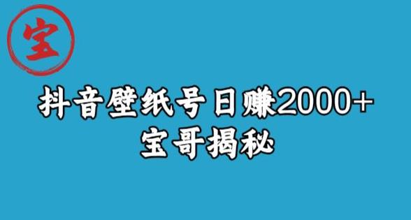 宝哥抖音壁纸号日赚2000+，不需要真人露脸就能操作【揭秘】-一米创业记