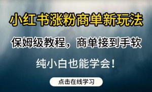 小红书涨粉商单新玩法,保姆级教程,商单接到手软,纯小白也能学会【揭秘】-一米创业记