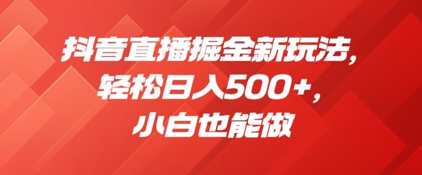 抖音直播掘金新玩法，轻松日入500+，小白也能做【揭秘】-一米创业记