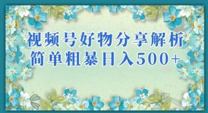 视频号好物分享解析，简单粗暴可以批量方大的项目【揭秘】-一米创业记