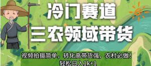 冷门赛道三农领域带货，视频拍摄简单，转化高带货强，农村必做！【揭秘】-一米创业记