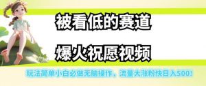 被看低的赛道爆火祝愿视频，玩法简单小白必做无脑操作，流量大涨粉快日入500-一米创业记