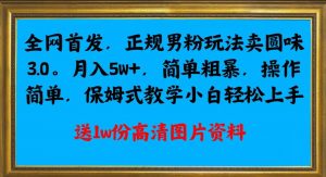 全网首发正规男粉玩法卖圆味3.0，月入5W+，简单粗暴，操作简单，保姆式教学，小白轻松上手-一米创业记