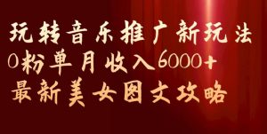 玩转音乐推广新玩法，0粉单月收入6000+，最新美女图文攻略【揭秘】-一米创业记