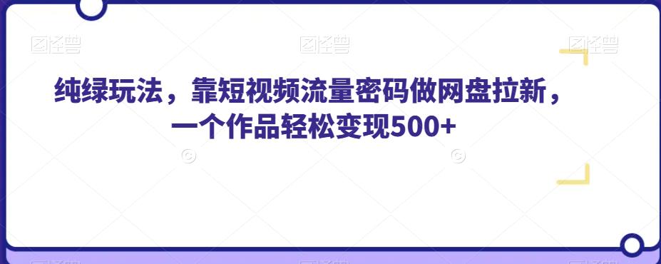 纯绿玩法，靠短视频流量密码做网盘拉新，一个作品轻松变现500+【揭秘】-一米创业记