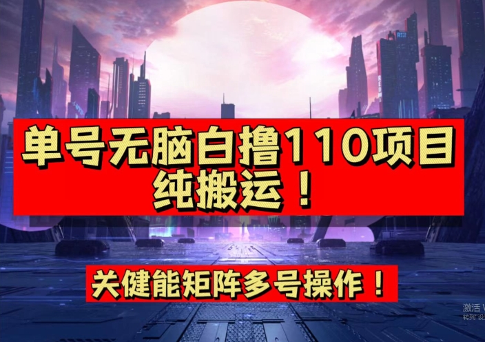 9月全网首发,单号直接白撸110!可多号操作,无脑搬运复制粘贴【揭秘】-一米创业记