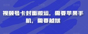 视频号卡封面搬运，需要苹果手机，需要越狱-一米创业记