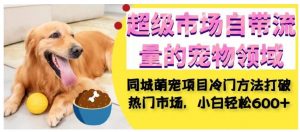 超级市场自带流量的宠物领域，同城萌宠项目冷门方法打破热门市场，小白轻松600+-一米创业记