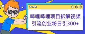 哔哩哔哩项目拆解引流创业粉日引300+小白可轻松上手【揭秘】-一米创业记
