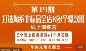 打造淘系非标全店N多个爆款线上课，​5天直播课-一米创业记