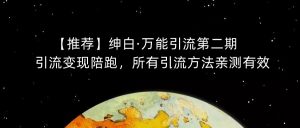 【推荐】绅白·万能引流第二期，引流变现陪跑，所有引流方法亲测有效-一米创业记
