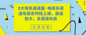 8大体系渠道篇·电商多渠道布局系列线上课，渠道放大，多渠道布局-一米创业记