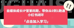 自媒体成长IP营第四期，带你从0到1跑通小红书闭环-一米创业记