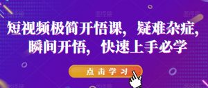 短视频极简开悟课，​疑难杂症，瞬间开悟，快速上手必学-一米创业记
