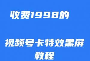 外面收费1998的视频号卡特效黑屏玩法，条条原创，轻松热门【揭秘】-一米创业记