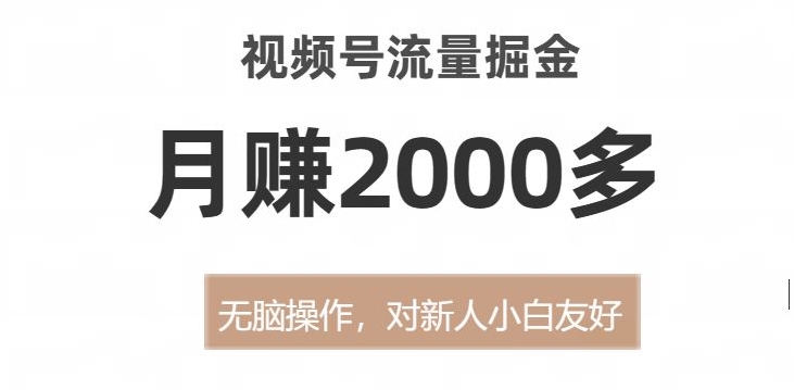 视频号流量掘金，无脑操作，对新人小白友好，月赚2000多【揭秘】-一米创业记