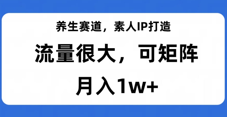 养生赛道，素人IP打造，流量很大，可矩阵，月入1w+【揭秘】-一米创业记