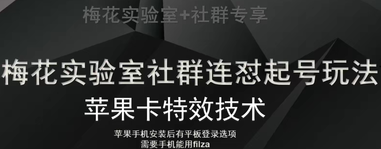 梅花实验室社群视频号连怼起号玩法，最新苹果卡特效技术-一米创业记