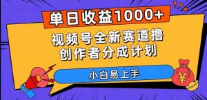 单日收益1000+，视频号全新赛道撸创作者分成计划，小白易上手【揭秘】-一米创业记