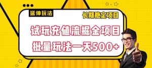 试玩充值流掘金项目，批量矩阵玩法一天500+【揭秘】-一米创业记