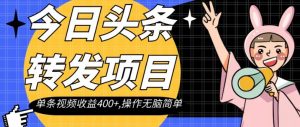 今日头条转发项目，单条视频收益400+,操作无脑简单【揭秘】-一米创业记