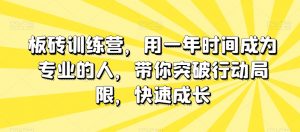 板砖训练营，用一年时间成为专业的人，带你突破行动局限，快速成长-一米创业记