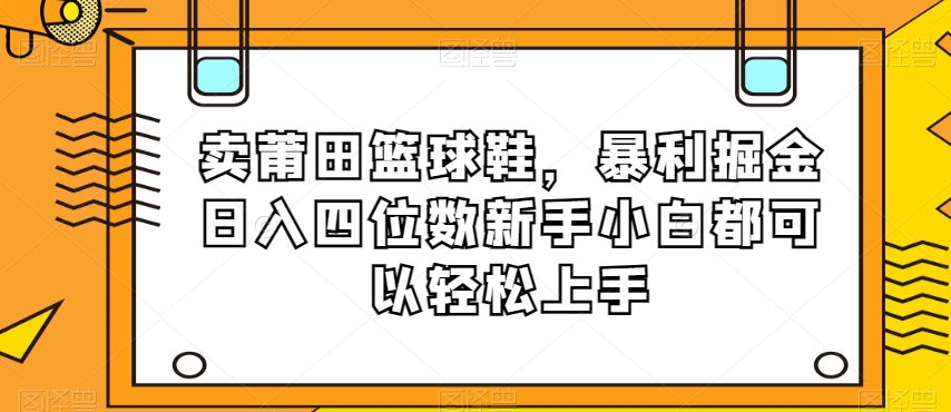 卖莆田篮球鞋，暴利掘金日入四位数新手小白都可以轻松上手【揭秘】-一米创业记