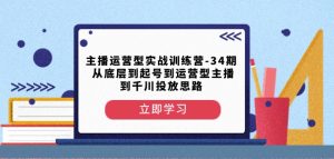 主播运营型实战训练营-第34期从底层到起号到运营型主播到千川投放思路-一米创业记
