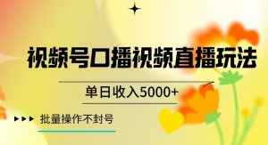 视频号囗播视频直播玩法，单日收入5000+，批量操作不封号【揭秘】-一米创业记
