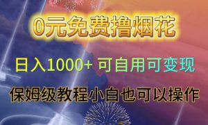 0元免费撸烟花日入1000+可自用可变现保姆级教程小白也可以操作【仅揭秘】-一米创业记