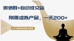 十万个富翁修炼宝典之8.微信群+自动成交站，刚需虚拟产品，一天200+-一米创业记