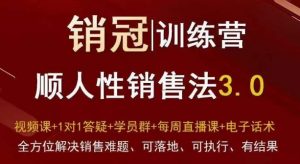 爆款！销冠训练营3.0之顺人性销售法，全方位解决销售难题、可落地、可执行、有结果-一米创业记