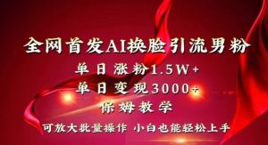 全网首发Ai换脸引流男粉，单日涨粉1.5w+，单日变现3000+，小白也能轻松上手拿结果【揭秘】-一米创业记