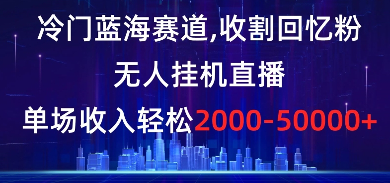 冷门蓝海赛道，收割回忆粉，无人挂机直播，单场收入轻松2000-5w+【揭秘】-一米创业记