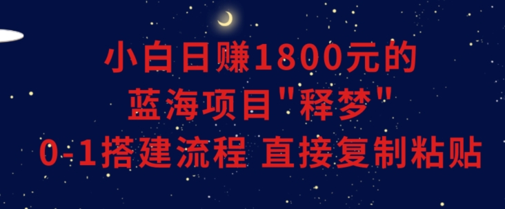 小白能日赚1800元的蓝海项目”释梦”0-1搭建流程可直接复制粘贴长期做【揭秘】-一米创业记