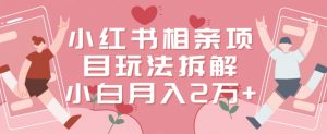 小红书相亲项目玩法拆解，有人通过这个副业项目做到了月收入2万多【揭秘】-一米创业记