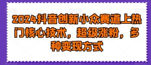 2024抖音创新小众赛道上热门核心技术，超级涨粉，多种变现方式【揭秘】-一米创业记