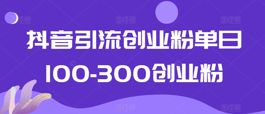 抖音引流创业粉单日100-300创业粉【揭秘】-一米创业记