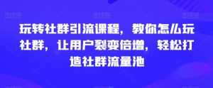 玩转社群引流课程，教你怎么玩社群，让用户裂变倍增，轻松打造社群流量池-一米创业记