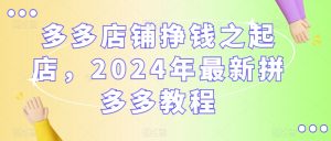 多多店铺挣钱之起店，2024年最新拼多多教程-一米创业记