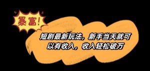 短剧最新玩法，新手当天就可以有收入，收入轻松破万【揭秘】-一米创业记