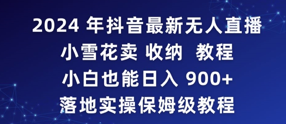 2024年抖音最新无人直播小雪花卖收纳教程，小白也能日入900+落地实操保姆级教程【揭秘】-一米创业记
