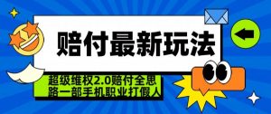 超级维权2.0全新玩法，2024赔付全思路职业打假一部手机搞定【仅揭秘】-一米创业记